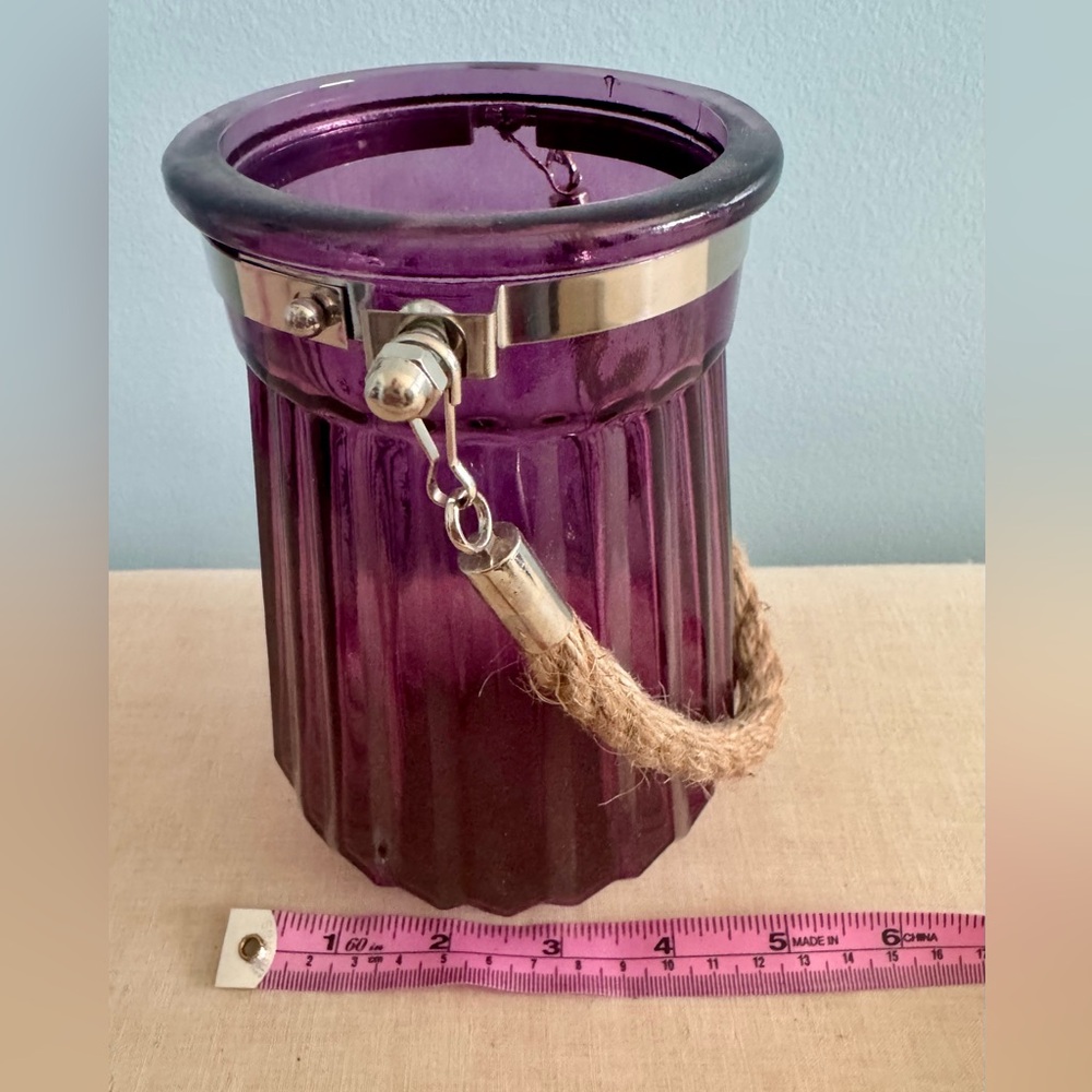 🍓6/$15🍓Purple Vase with Rope Handle - Picture 3 of 3